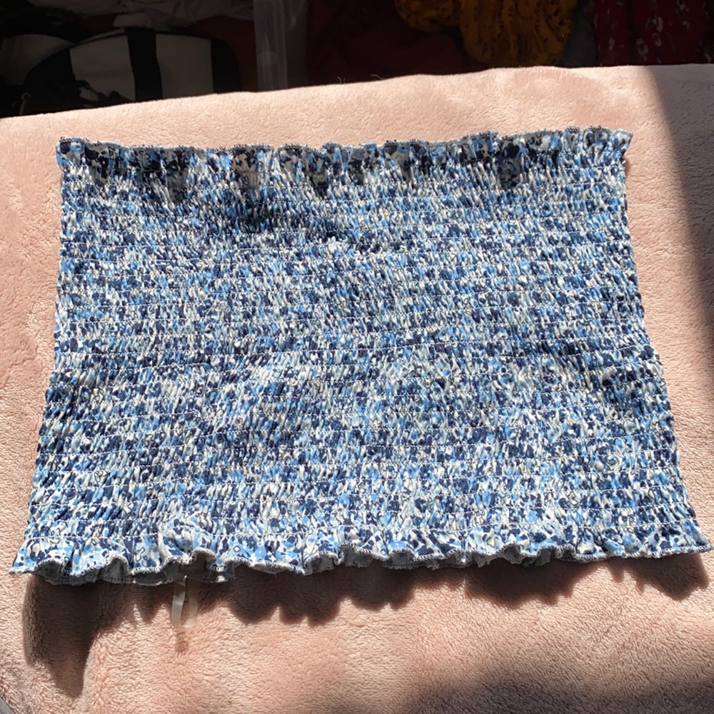 Ardene Blue Flower Print Tube Top